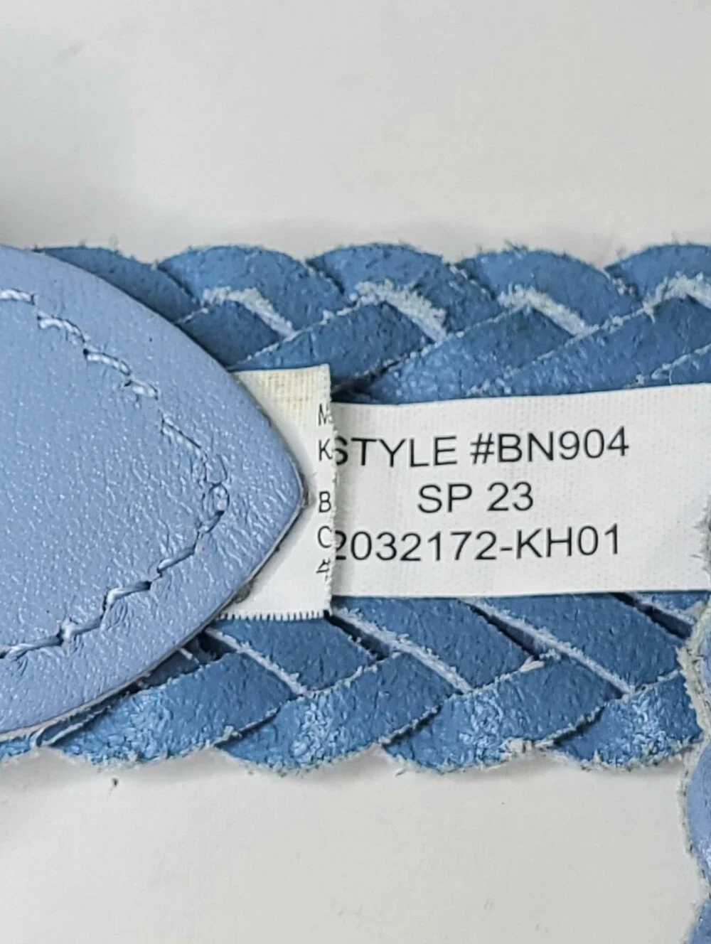 J. Crew Powder Blue Woven Braided Genuine Leather Belt